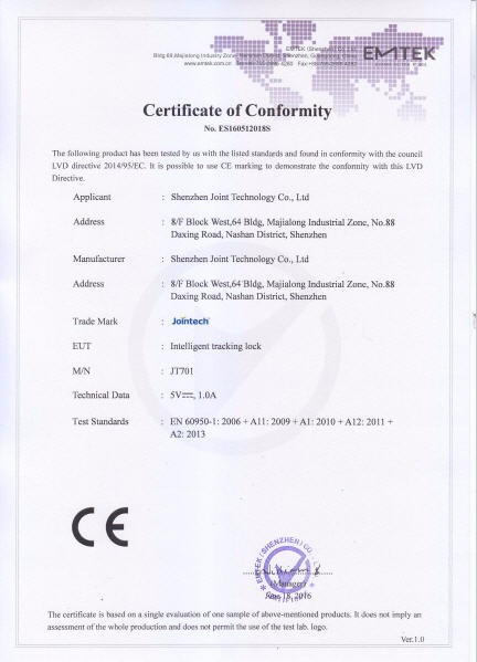 JT701T 4G GSM GPSの追跡者ロックのコールド チェーンの温度モニタリング装置 15