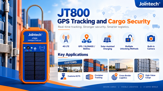 JT800 4G GPS 電子ロックによるコンテナ追跡と貨物セキュリティ